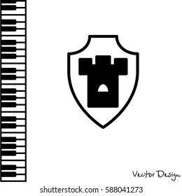 Web line icon. Shield.