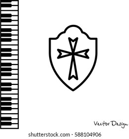 Web line icon. Shield.