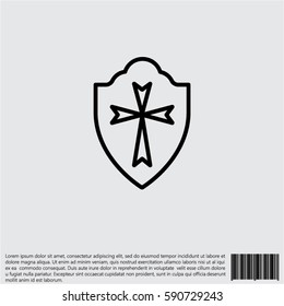 Web line icon. Shield.