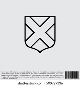 Web line icon. Shield.
