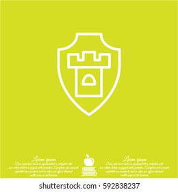 Web line icon. Shield.