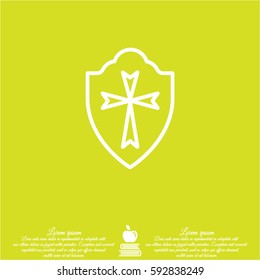 Web line icon. Shield.