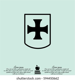 Web line icon. Shield.