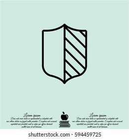 Web line icon. Shield.