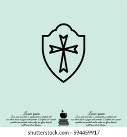 Web line icon. Shield.