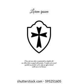 Web line icon. Shield.