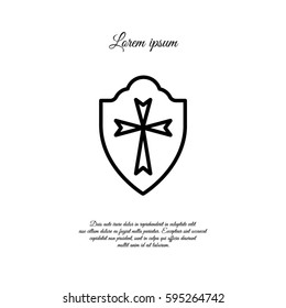 Web line icon. Shield.