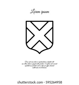 Web line icon. Shield.