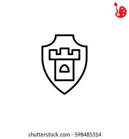 Web line icon. Shield.
