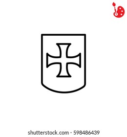 Web line icon. Shield.