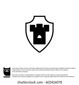 Web line icon. Shield.