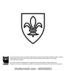 Web line icon. Shield.