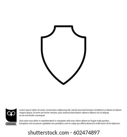 Web line icon. Shield.