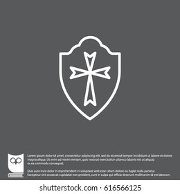 Web line icon. Shield.