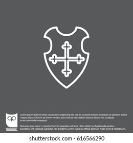 Web line icon. Shield.
