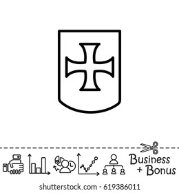 Web line icon. Shield.