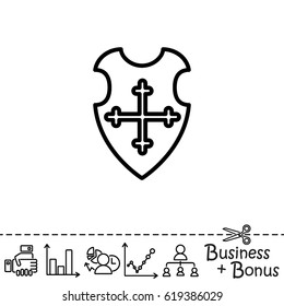 Web line icon. Shield.