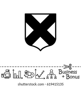 Web line icon. Shield.