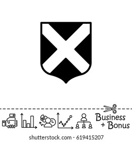 Web line icon. Shield.