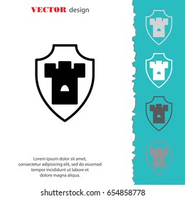 Web line icon. Shield.