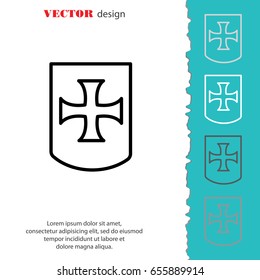 Web line icon. Shield.