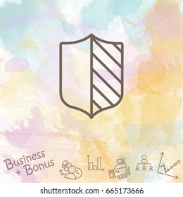 Web line icon. Shield.