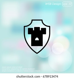 Web line icon. Shield.