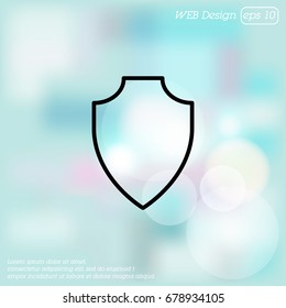 Web line icon. Shield.