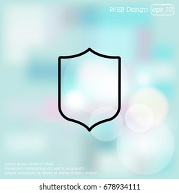 Web line icon. Shield.