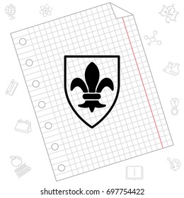 Web line icon. Shield.