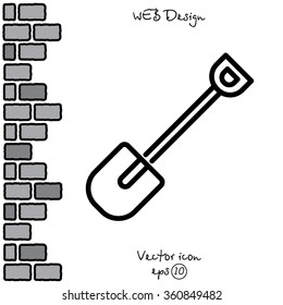 Web line icon. Shovel