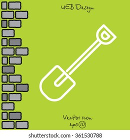 Web line icon. Shovel