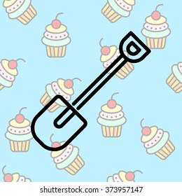 Web line icon. Shovel