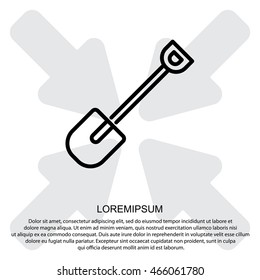 Web line icon. Shovel