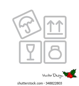 Web line icon. Signs on packages