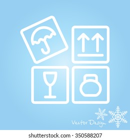 Web line icon. Signs on packages