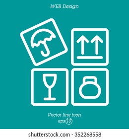 Web line icon. Signs on packages