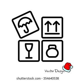 Web line icon. Signs on packages