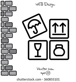 Web line icon. Signs on packages