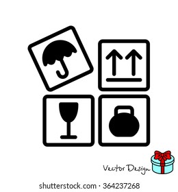 Web line icon. Signs on packages