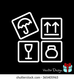Web line icon. Signs on packages