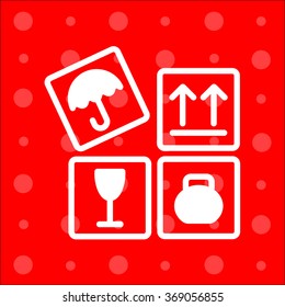 Web line icon. Signs on packages