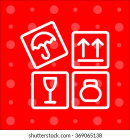 Web line icon. Signs on packages
