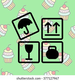 Web line icon. Signs on packages