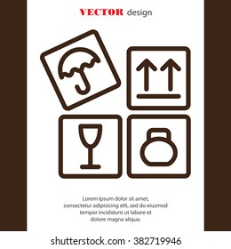 Web line icon. Signs on packages