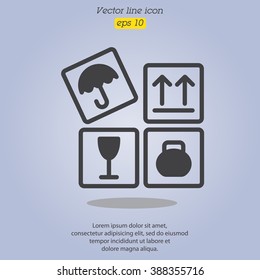 Web line icon. Signs on packages