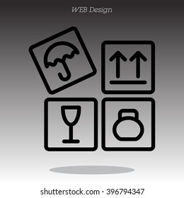 Web line icon. Signs on packages