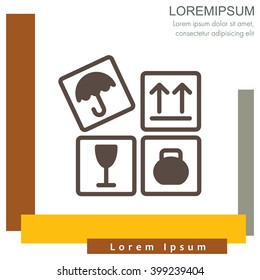 Web line icon. Signs on packages