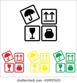 Web line icon. Signs on packages