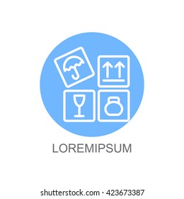 Web line icon. Signs on packages